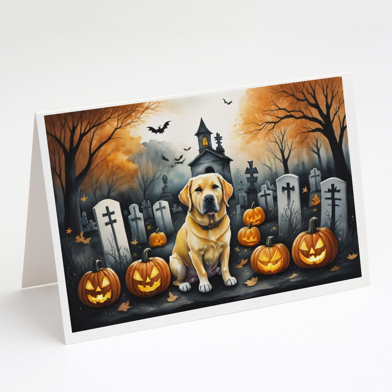 Edge Collections - 5" x 7" - Multicolor - Labrador Retriever Halloween Greeting Cards - 8 Pieces